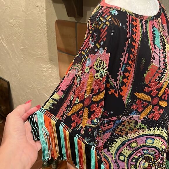 FUZZI stitch print tulle fringe dress, size M! - Picture 4 of 10